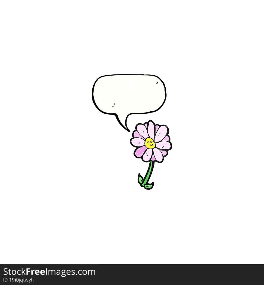 cartoon flower with speech bubble