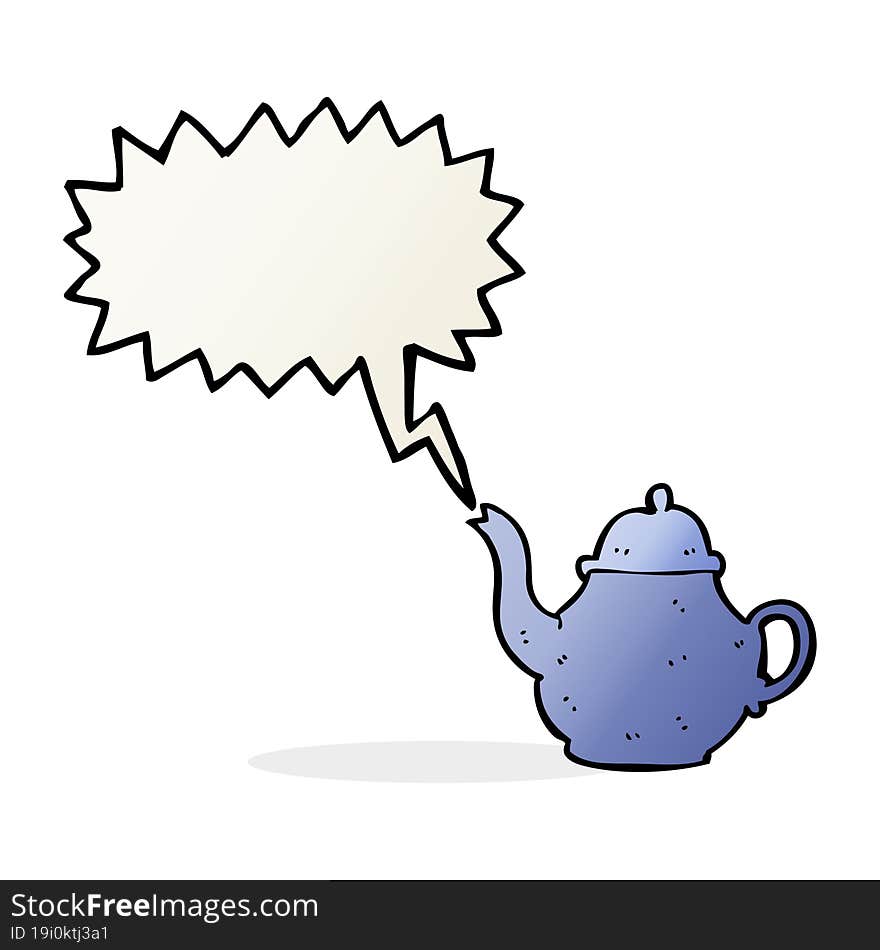 Cartoon Teapot With Speech Bubble