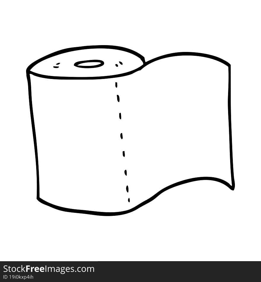 line drawing cartoon toilet roll