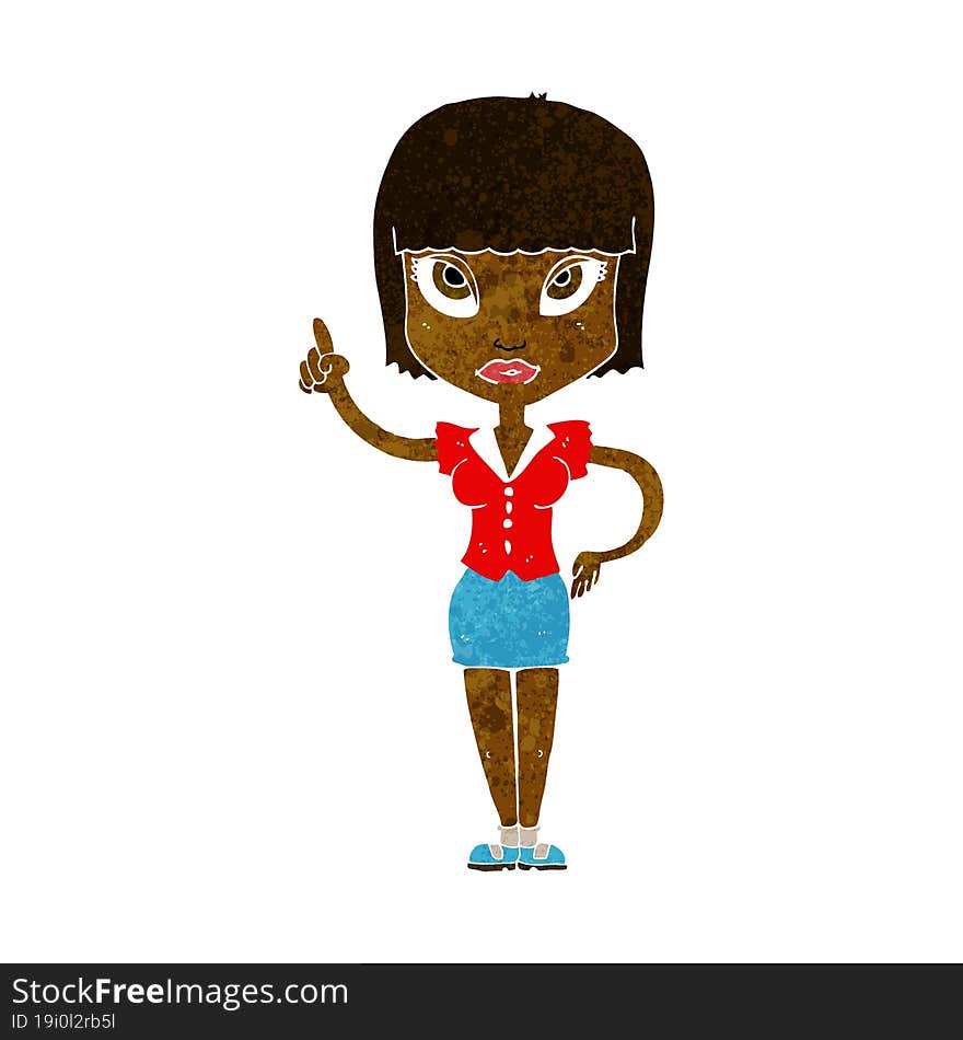 cartoon pretty girl with idea