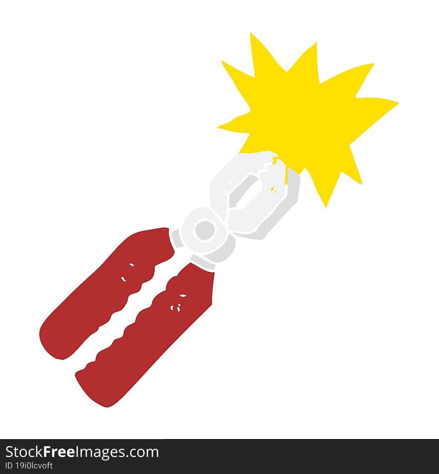 Flat Color Illustration Of A Cartoon Pliers