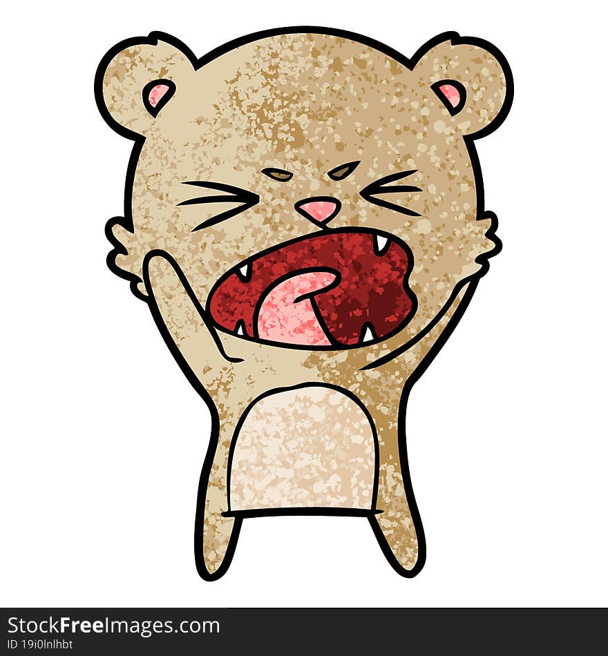 angry cartoon bear shouting. angry cartoon bear shouting