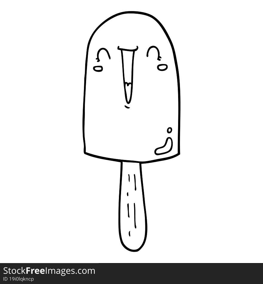 Cartoon Happy Ice Lolly