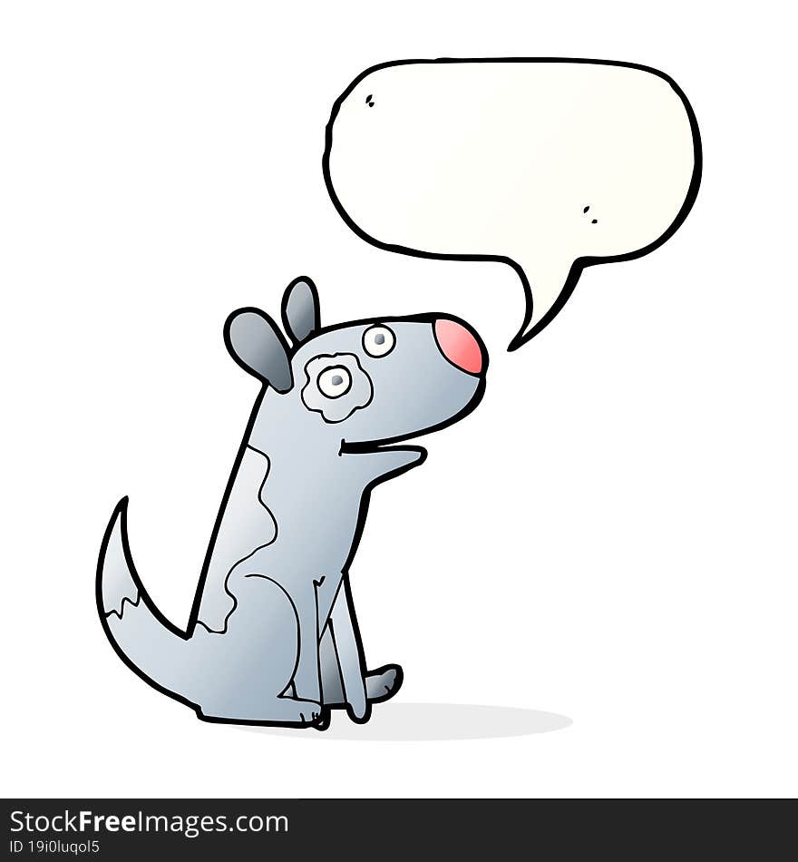 Cartoon Happy Dog With Speech Bubble