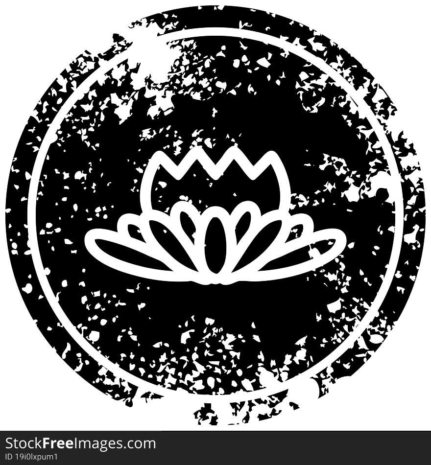 Lotus Flower Distressed Icon