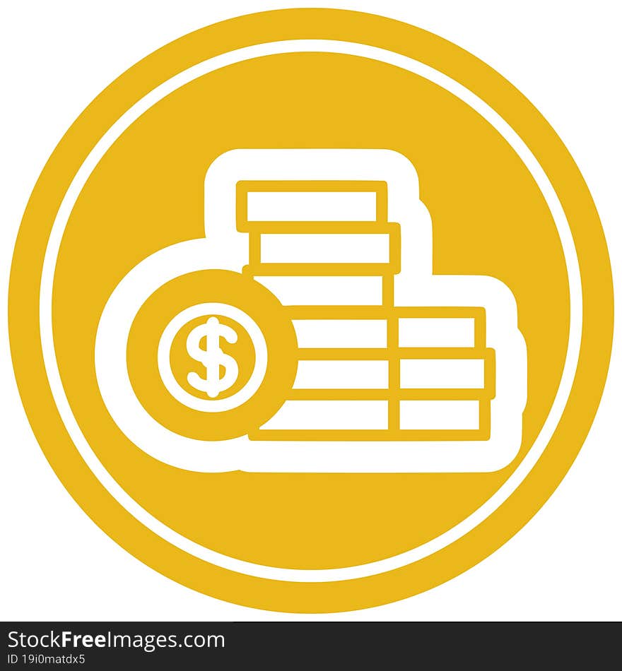 stacked money circular icon