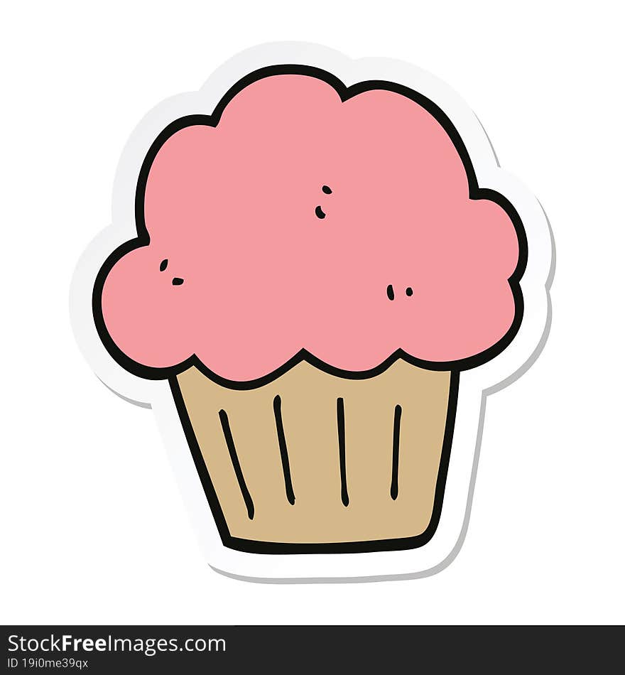 Sticker Of A Cartoon  Muffin