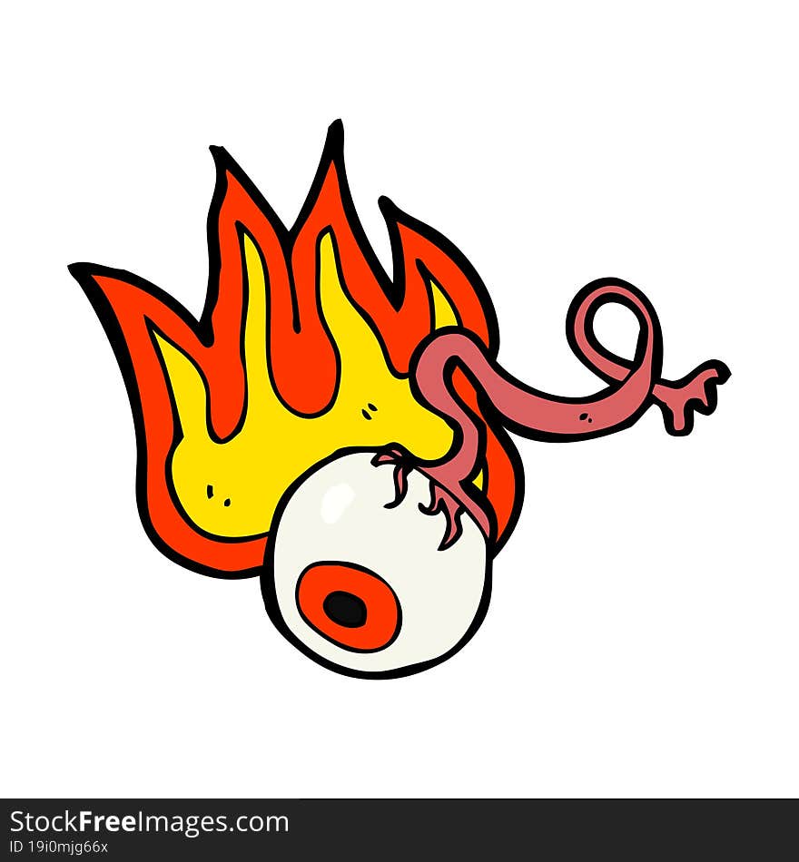 cartoon gross flaming eyeball