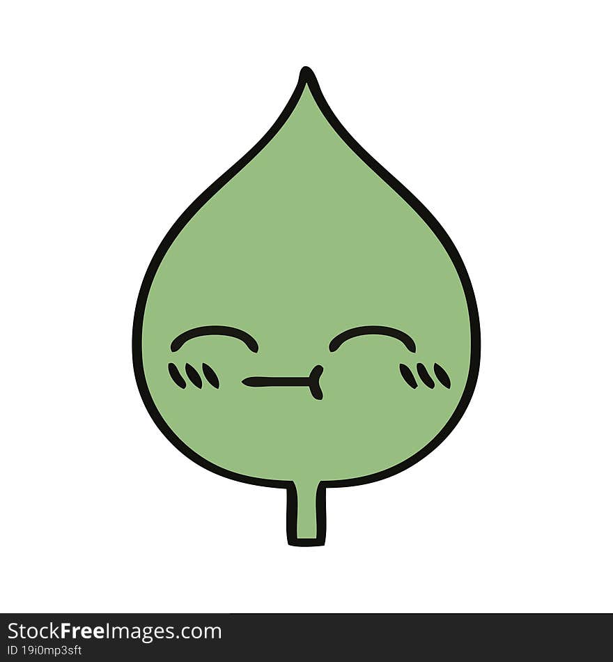 cute cartoon of a expressional leaf