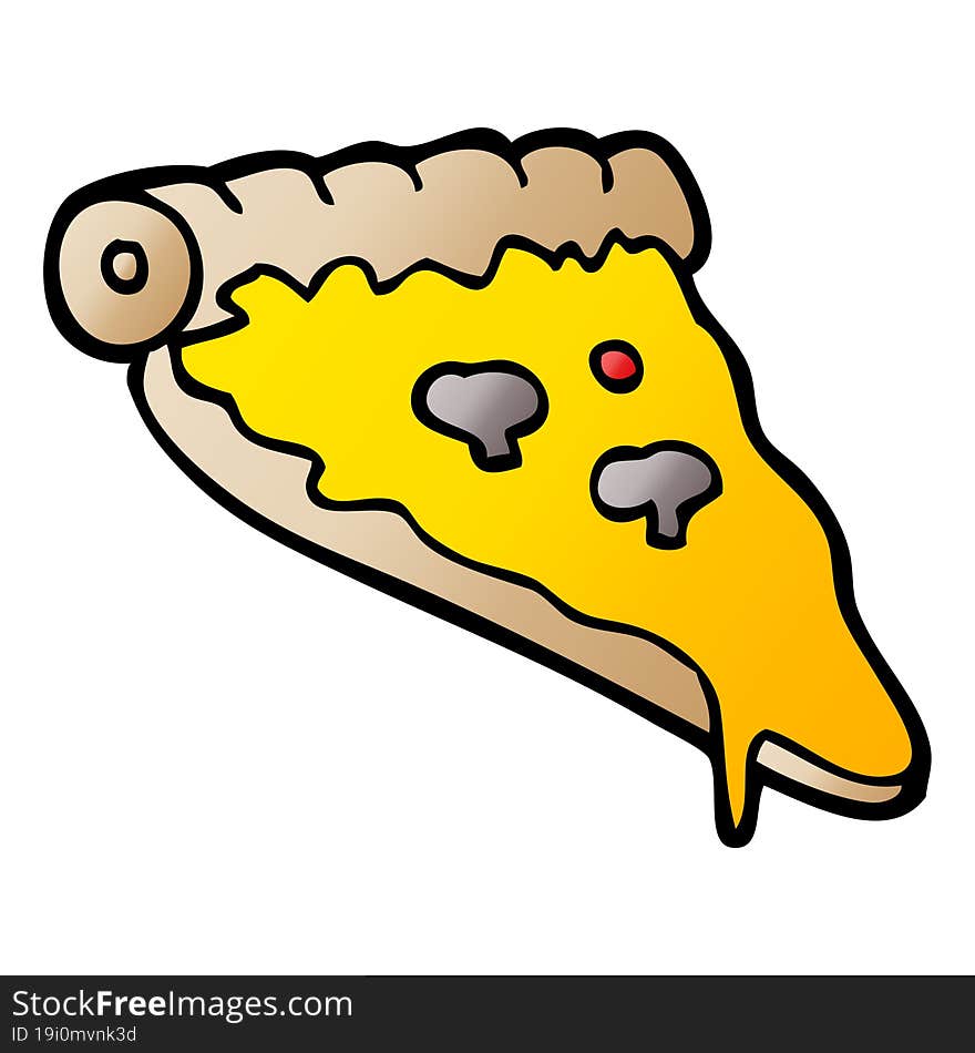 Cartoon Doodle Pizza Slice