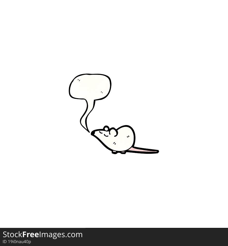 Mouse With Speech Bubble Cartoon