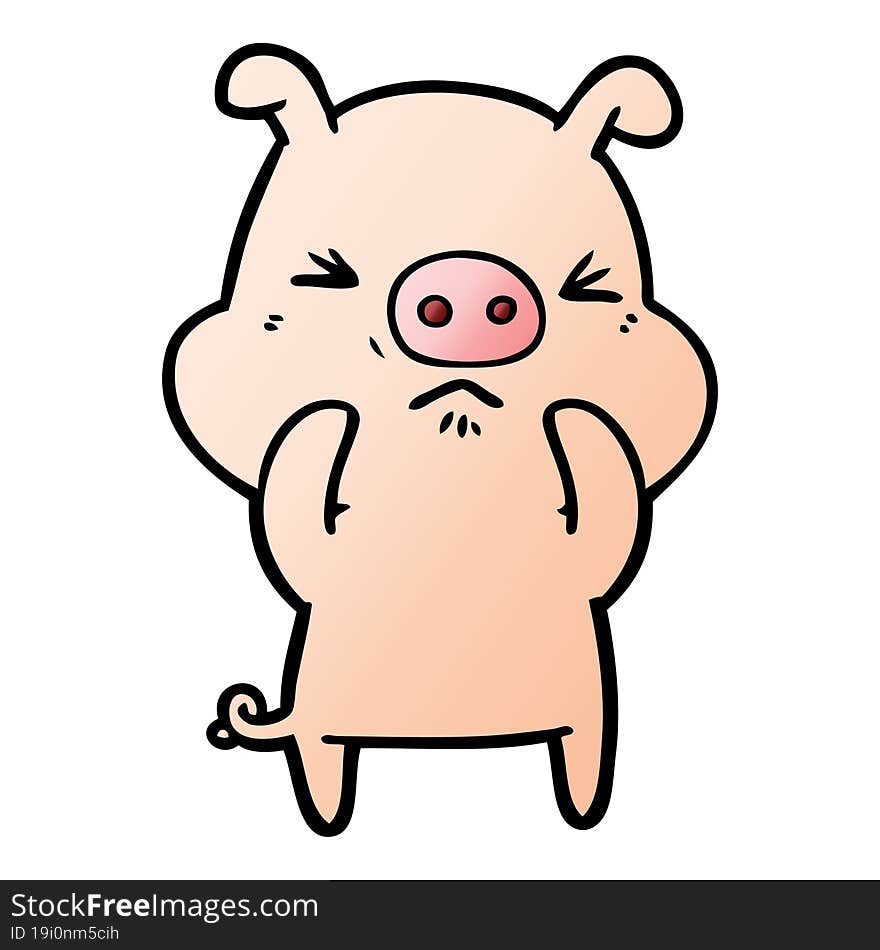 cartoon angry pig. cartoon angry pig