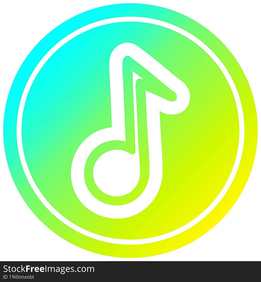 musical note circular in cold gradient spectrum