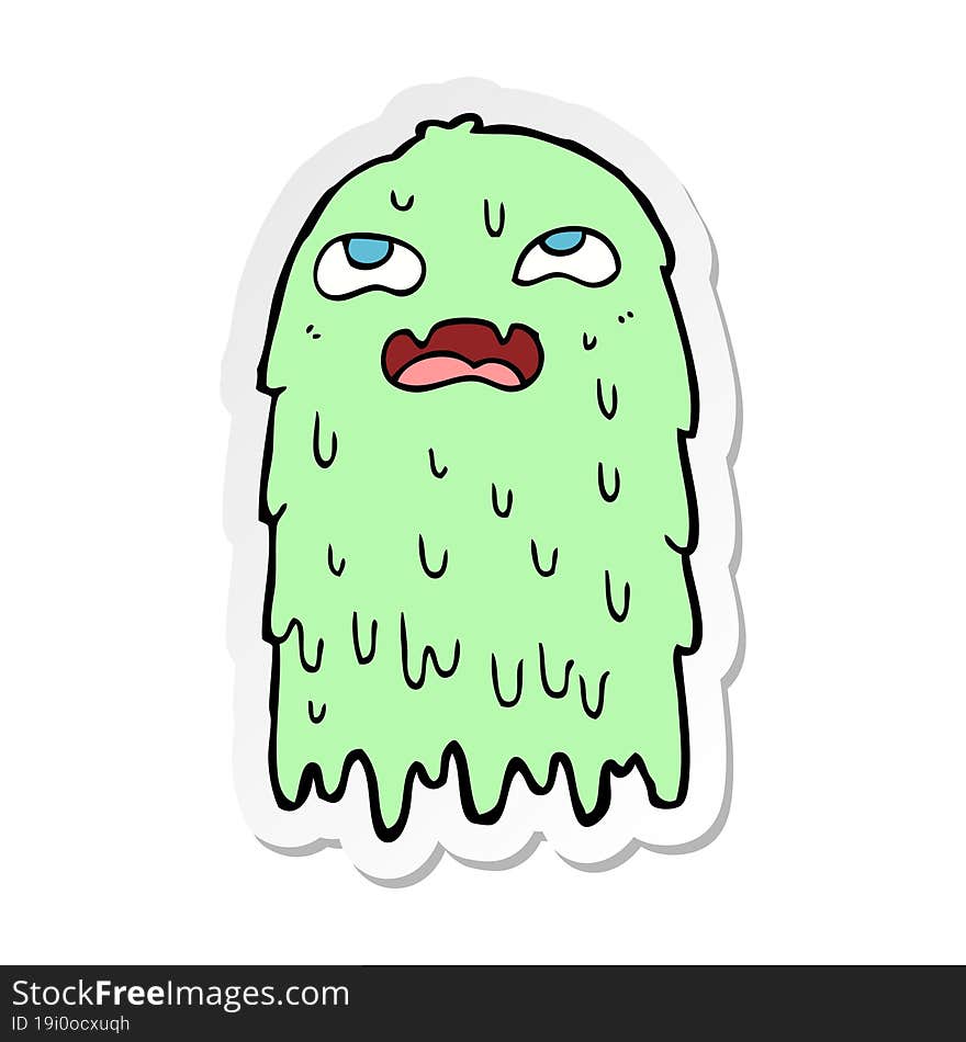 Sticker Of A Gross Cartoon Ghost