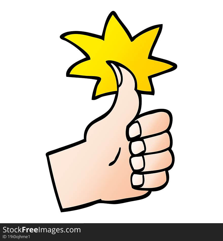 Vector Gradient Illustration Cartoon Thumbs Up Symbol