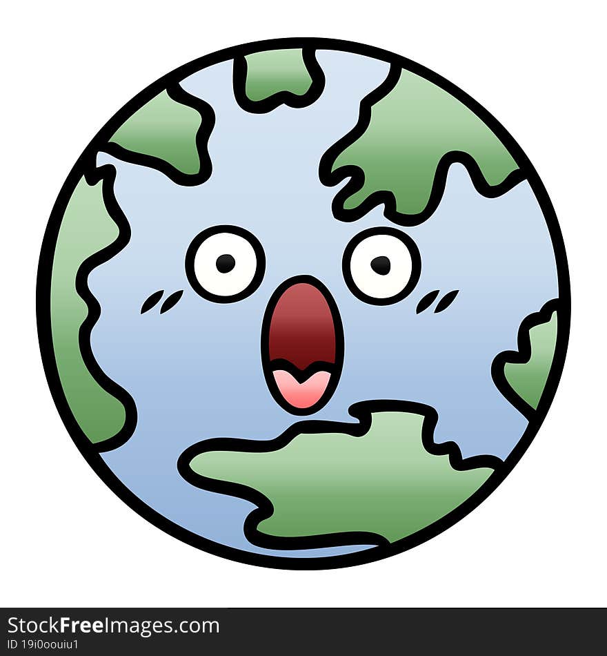 gradient shaded cartoon planet earth