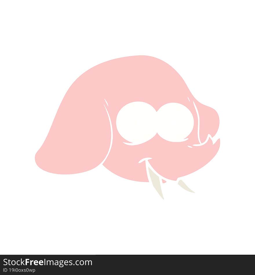 flat color style cartoon elephant face