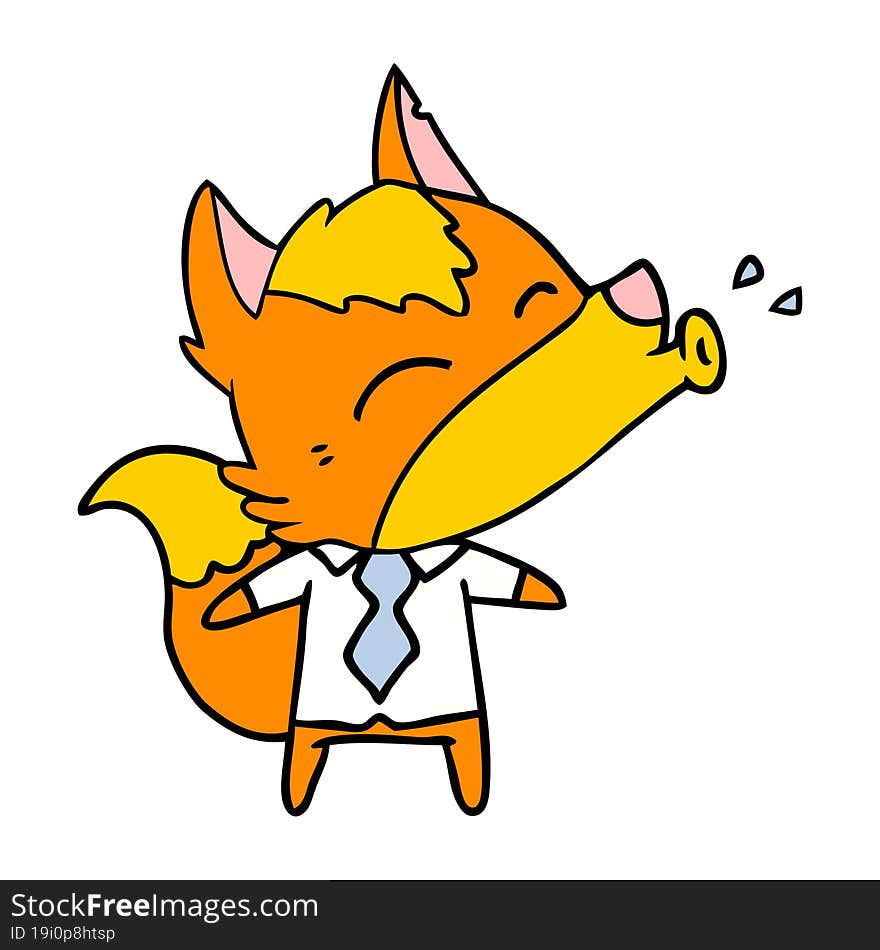 office worker fox cartoon character. office worker fox cartoon character