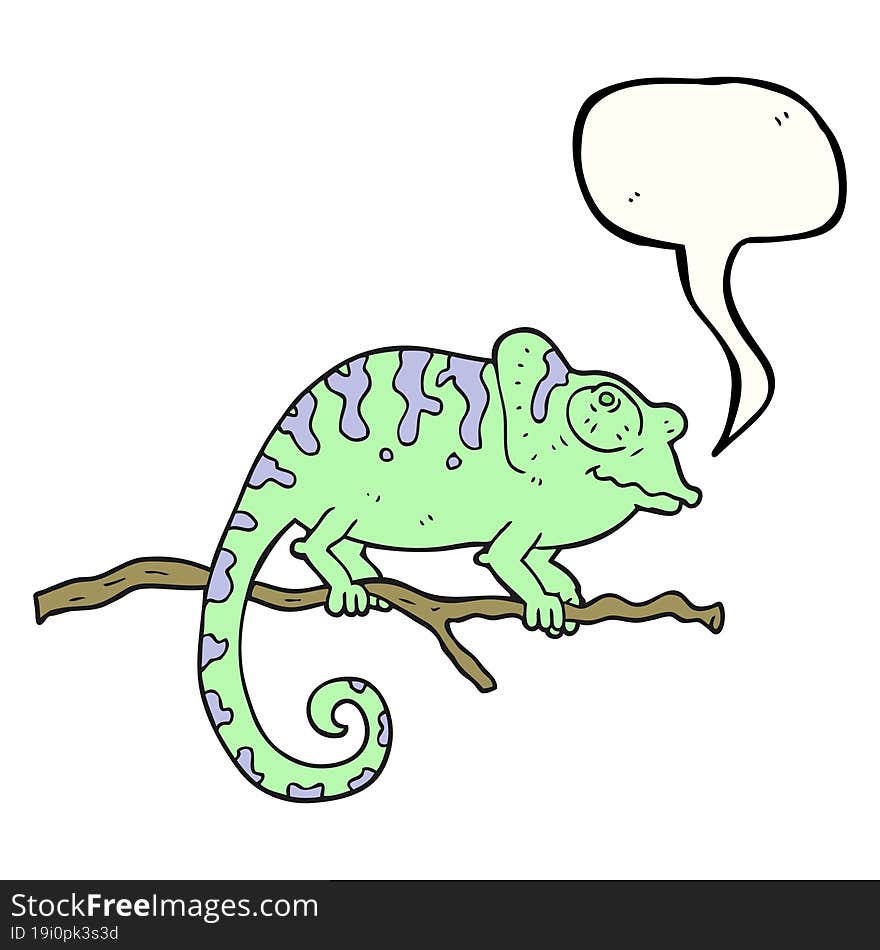 speech bubble cartoon chameleon