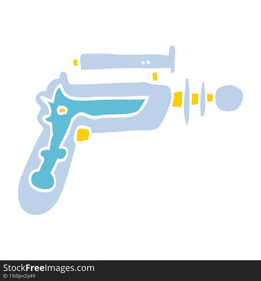 flat color illustration cartoon ray gun