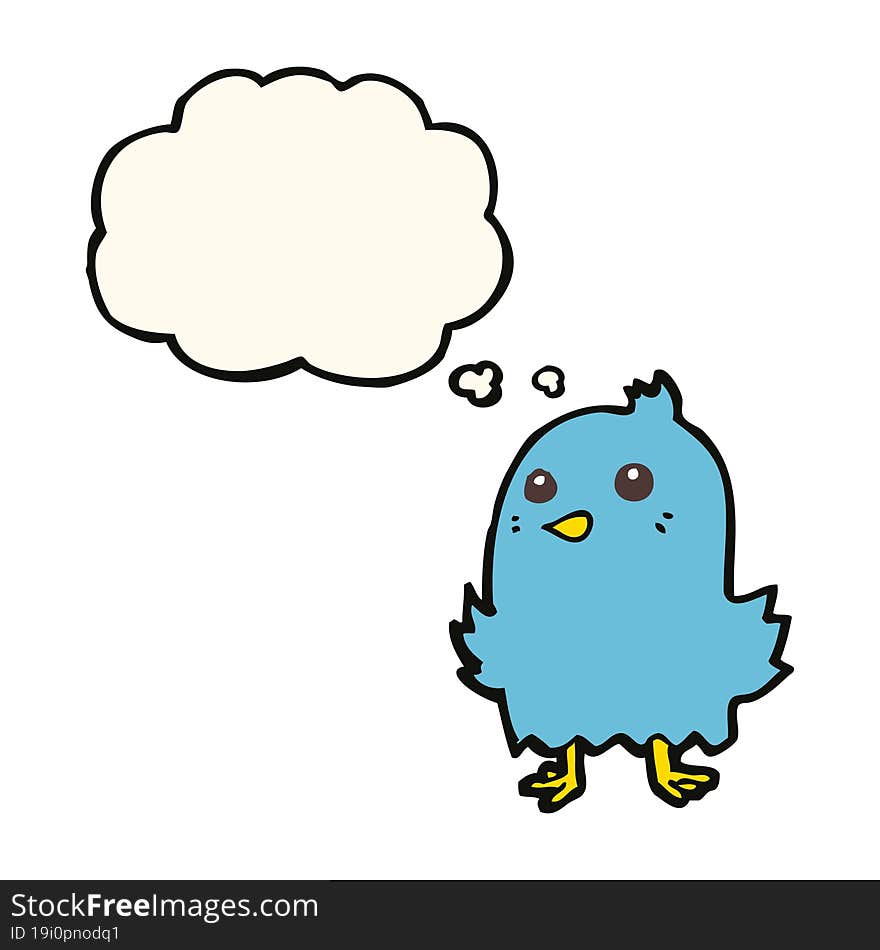 Cartoon Bird With Thought Bubble