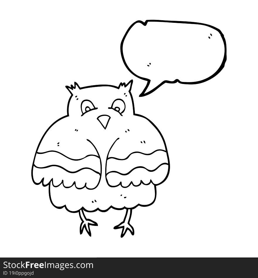 speech bubble cartoon owl