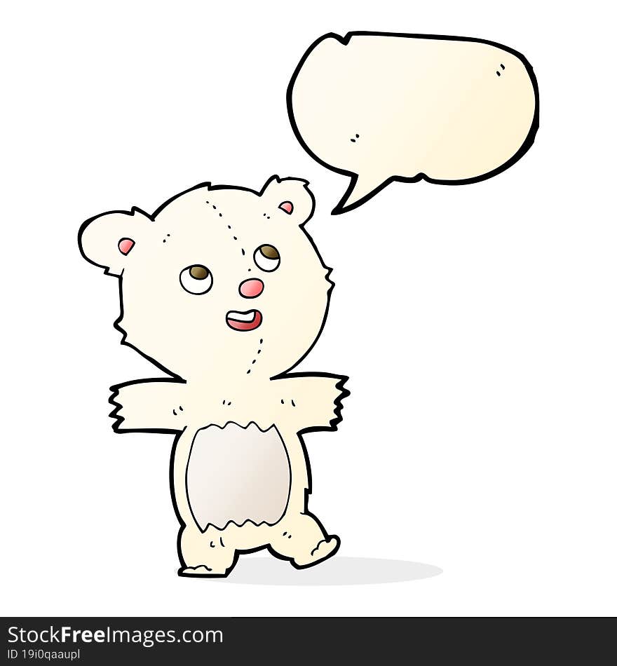 cartoon polar bear with speech bubble