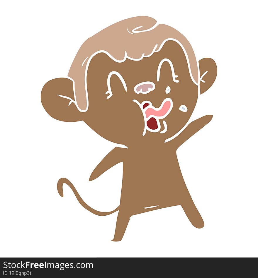 crazy flat color style cartoon monkey