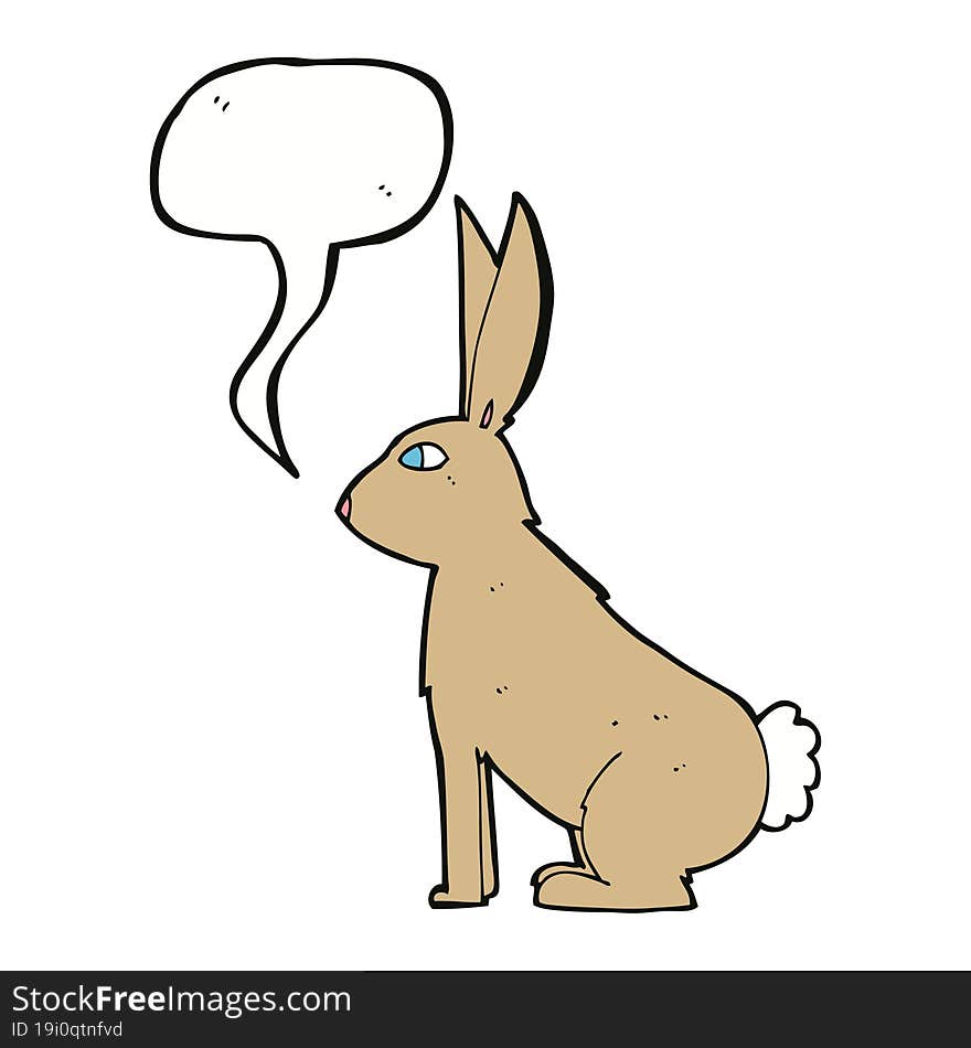 Cartoon Rabbit With Speech Bubble