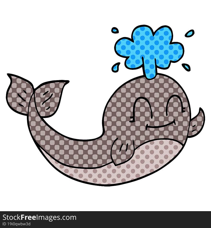 Cartoon Doodle Of A Happy Whale