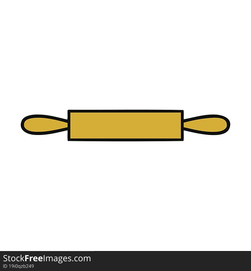 cute cartoon of a rolling pin. cute cartoon of a rolling pin