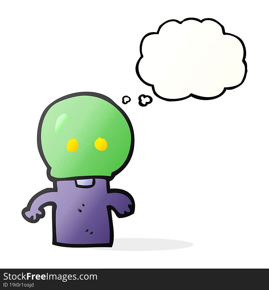 thought bubble cartoon little alien