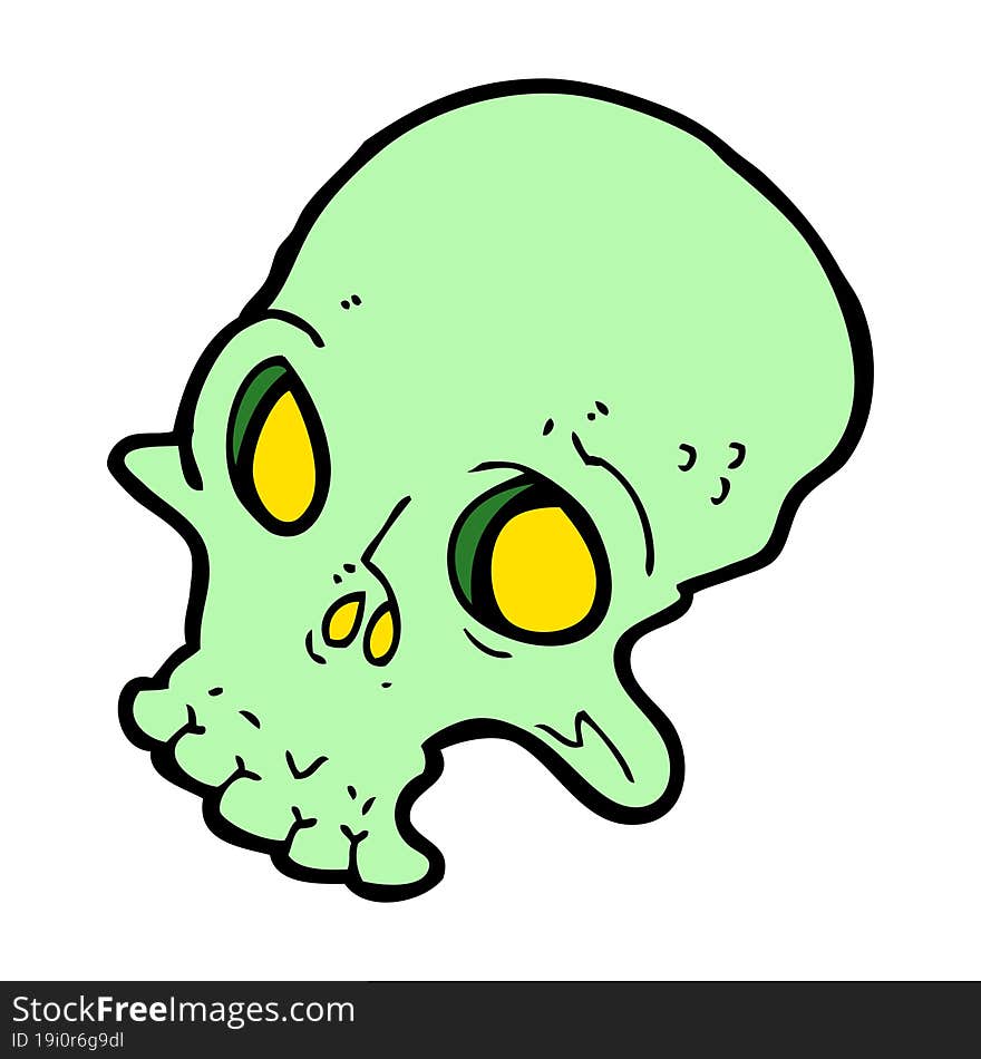 cartoon spooky skull