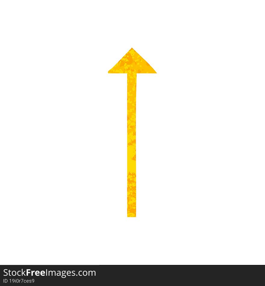 retro illustration style cartoon of a long arrow symbol