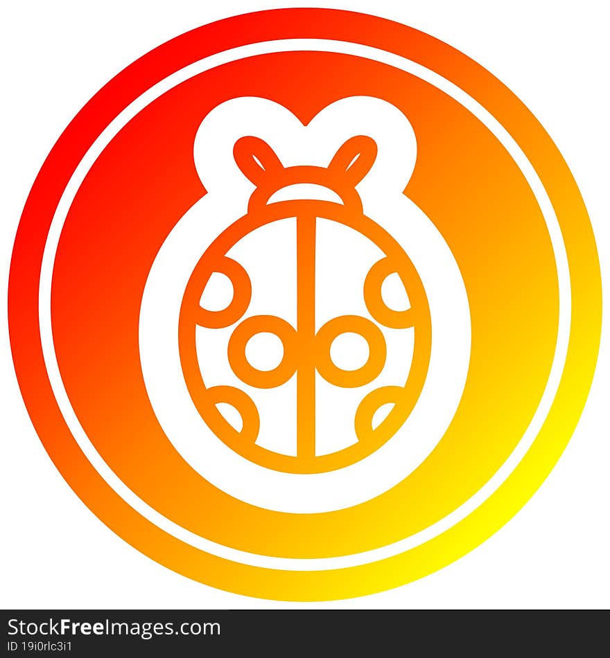 cute ladybug icon with warm gradient finish. cute ladybug icon with warm gradient finish