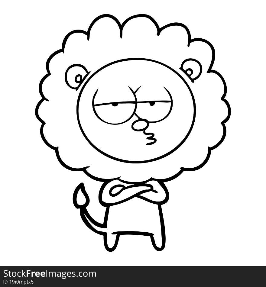 cartoon bored lion. cartoon bored lion