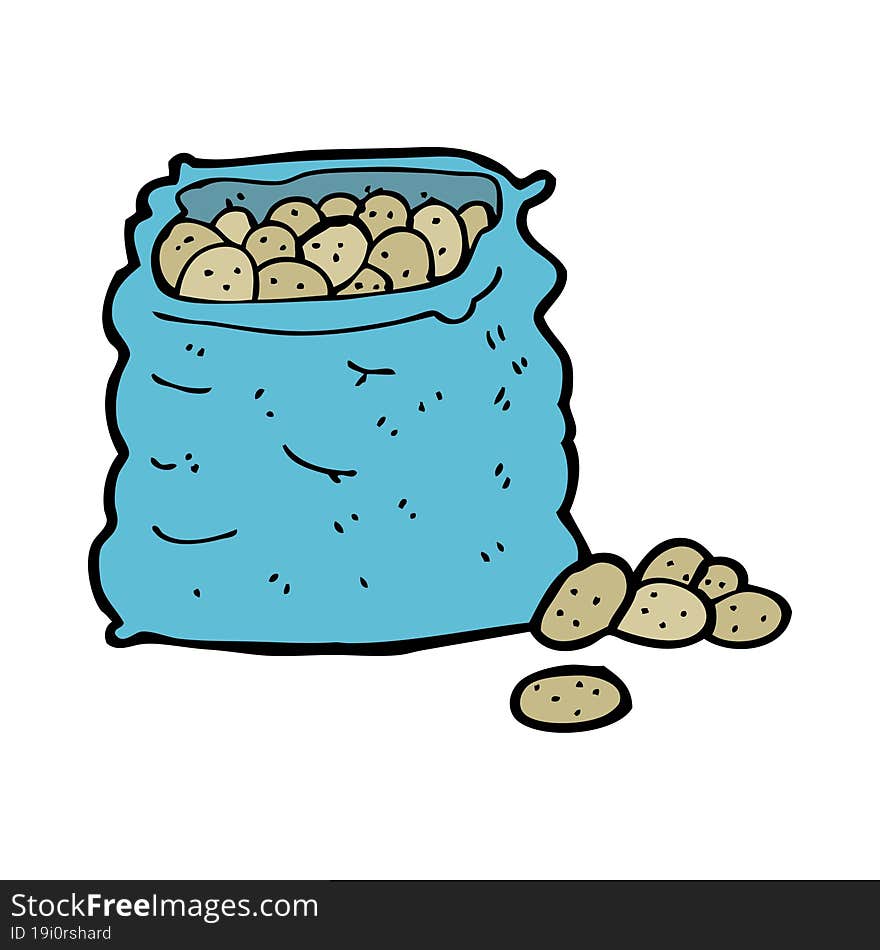 cartoon sack of potatoes