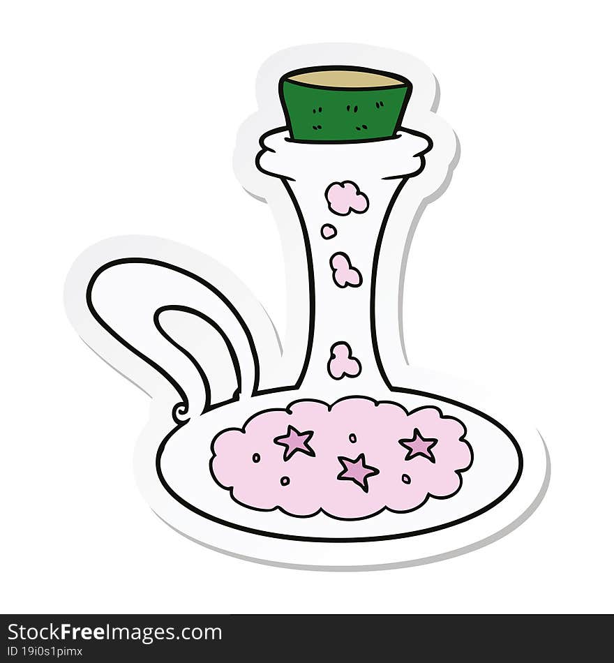 Sticker Of A Cartoon Magic Potion