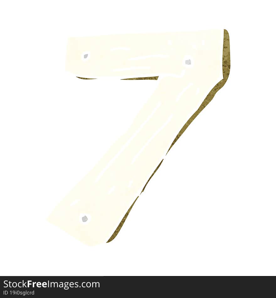 cartoon wooden number