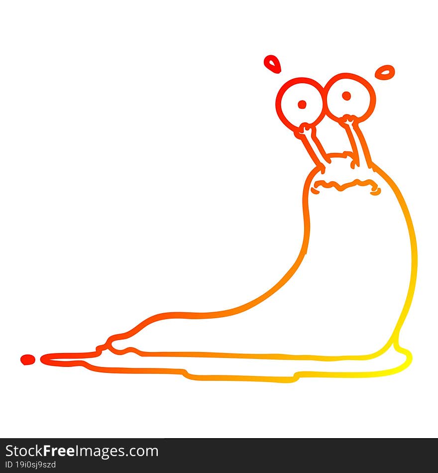 warm gradient line drawing cartoon slug