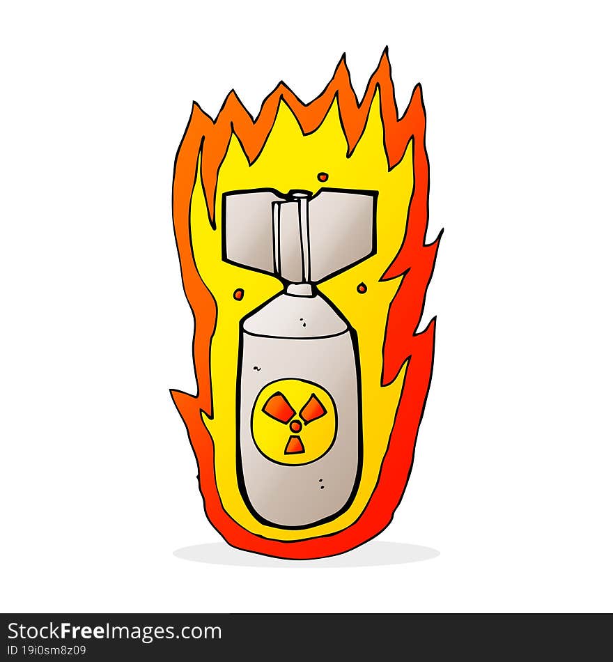 cartoon flaming bomb