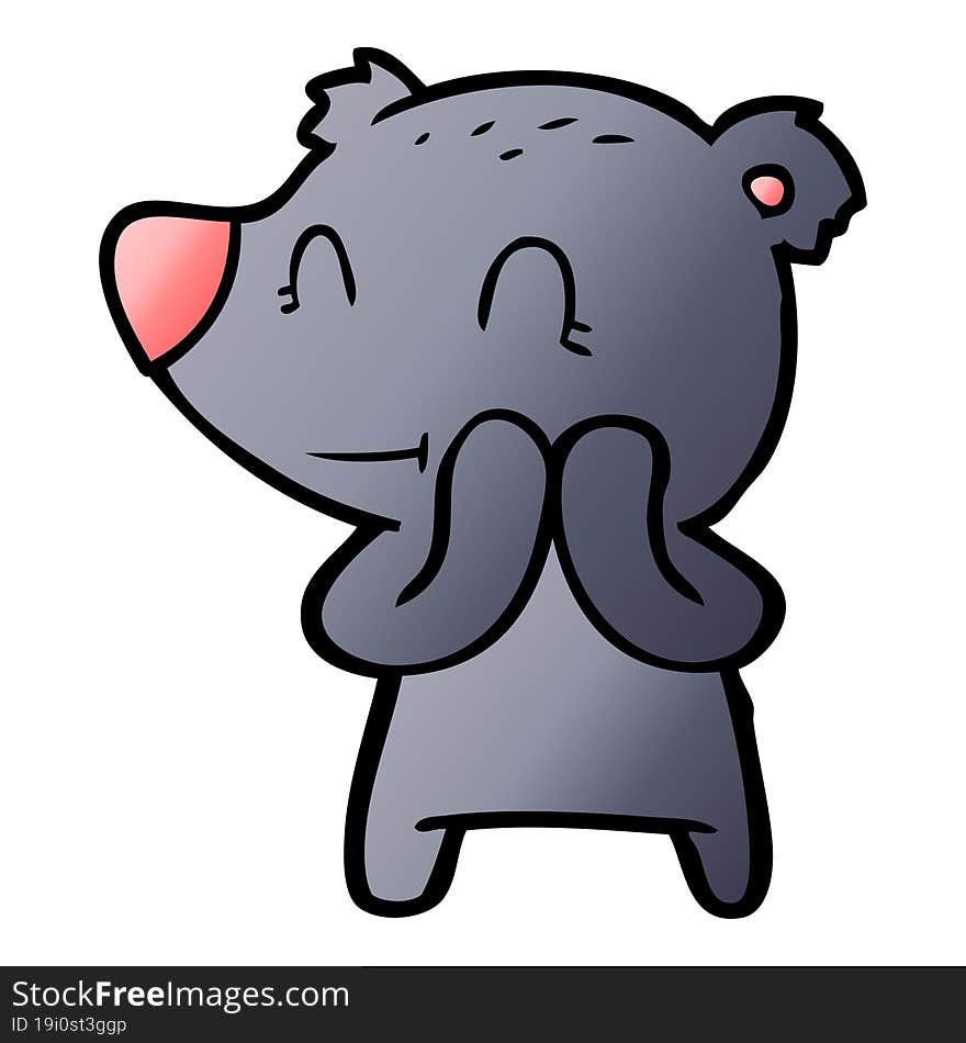 smiling bear cartoon. smiling bear cartoon