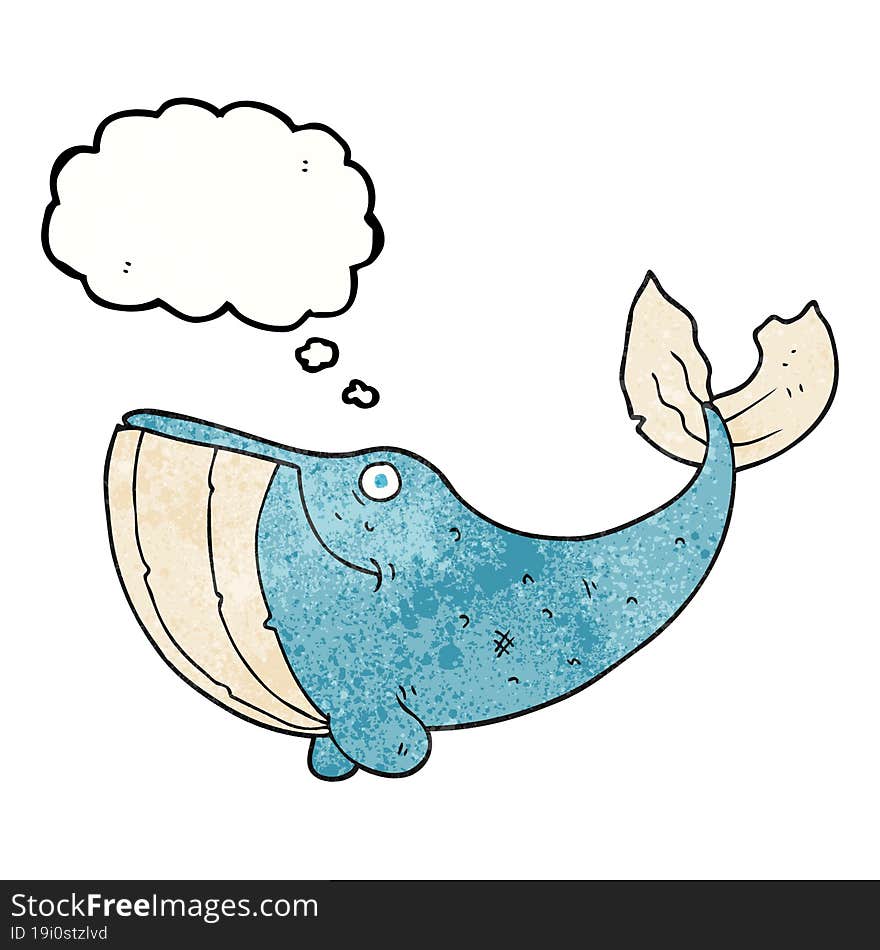 thought bubble textured cartoon whale