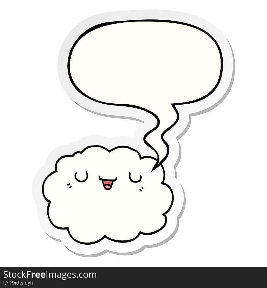 Cartoon Cloud And Speech Bubble Sticker