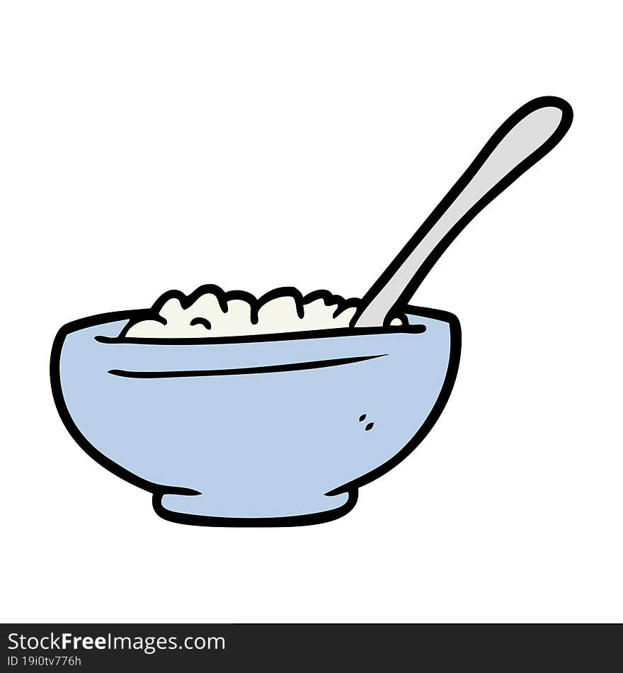 cartoon bowl of rice. cartoon bowl of rice