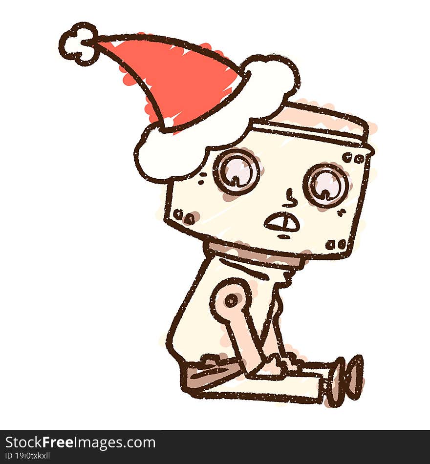 Robot Christmas Chalk Drawing