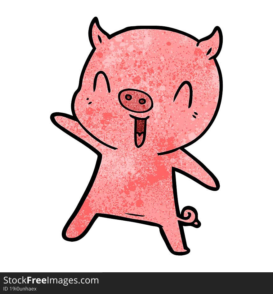 cartoon pig dancing. cartoon pig dancing