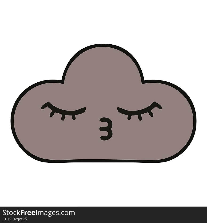 cute cartoon of a storm cloud. cute cartoon of a storm cloud