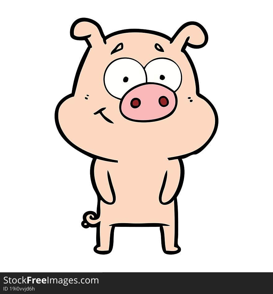 happy cartoon pig. happy cartoon pig