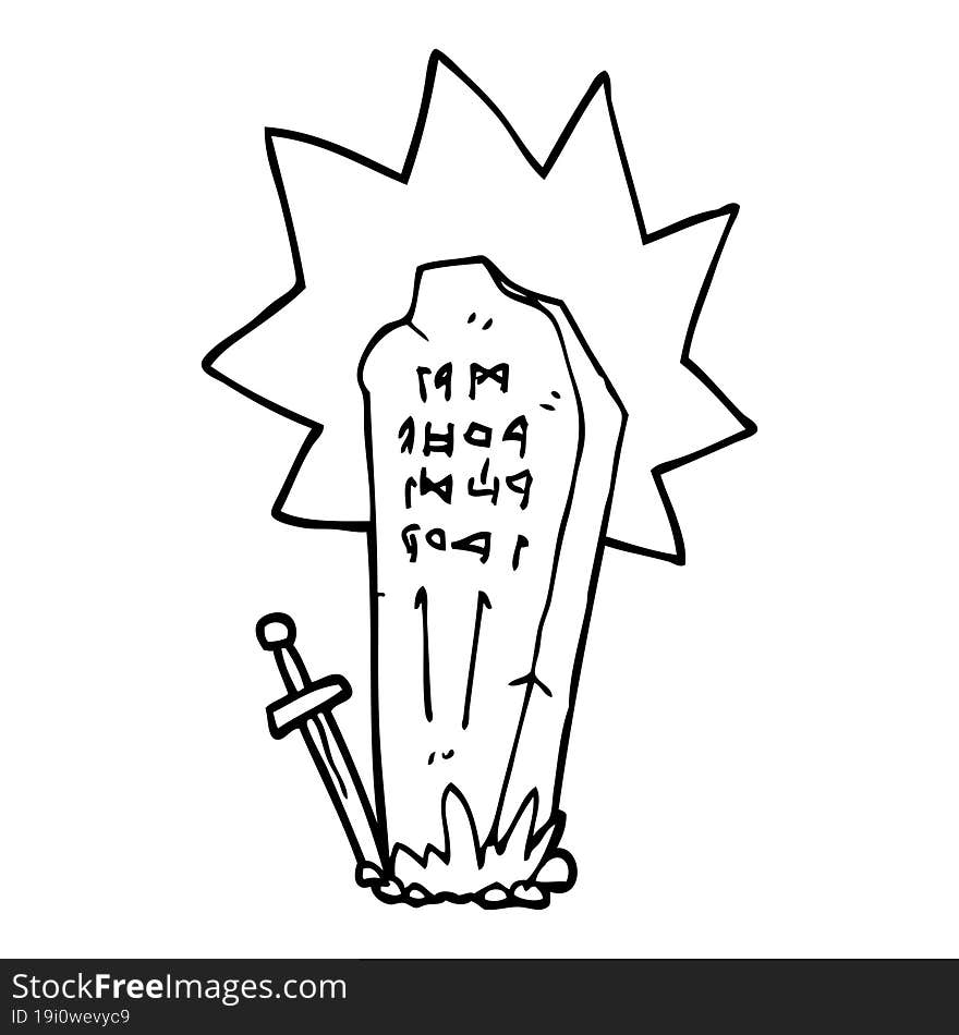 Line Drawing Cartoon Heros Grave